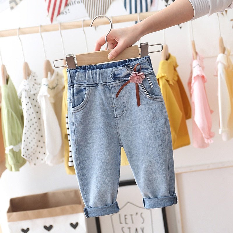 Baby Girls Cute Jeans New Autumn Denim Trousers