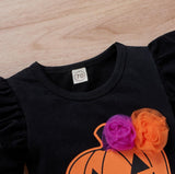 0-18M Baby Girls Halloween Long Sleeve Letter Printed Set  3 Pcs