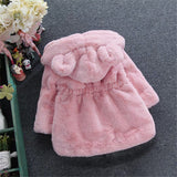 Baby Girls Boys Fashion Coats Artificial Fur Warm Hooded Jacket 1-7Y
