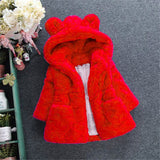 Baby Girls Boys Fashion Coats Artificial Fur Warm Hooded Jacket 1-7Y