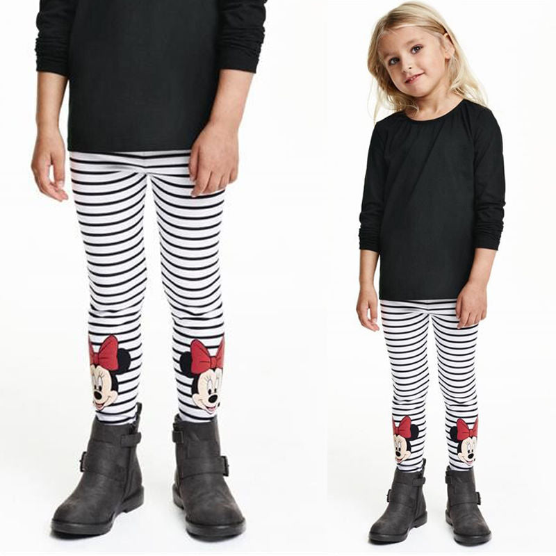 Kids Baby Girls Leggings Pants Cute Mini Mouse Trousers