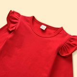 Baby Girls Long Sleeve Valentine Heart Print Tops+Suspender 2Pcs