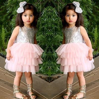 Baby Girls Princess Birthday Summer Bow Tutu Cake Dresses 2-6T - honeylives