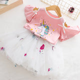 Kid Baby Girls Unicorn Tutu Short Sleeve 2pcs Set