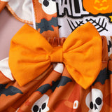 0-18M Baby Girl Halloween Printed Long Sleeve 2 Pcs Sets