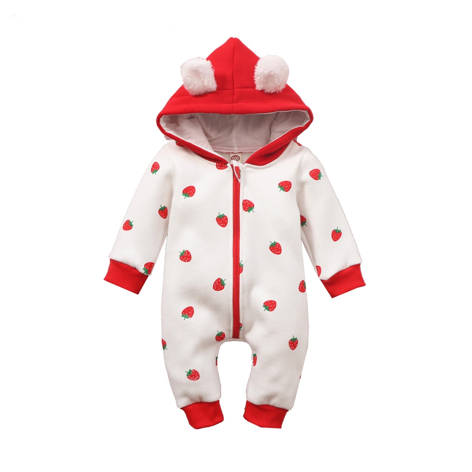 Baby Girl Cartoon Love Print Romper Long Sleeve Jumpsuit Outfits