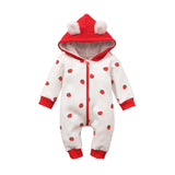 Baby Girl Cartoon Love Print Romper Long Sleeve Jumpsuit Outfits
