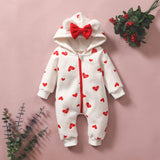 Baby Girl Cartoon Love Print Romper Long Sleeve Jumpsuit Outfits