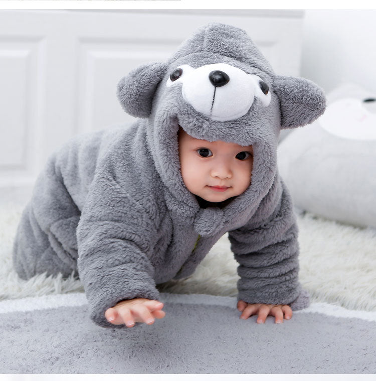 Baby Rompers Cartoon Winter Newborn Thicken Jumpsuits