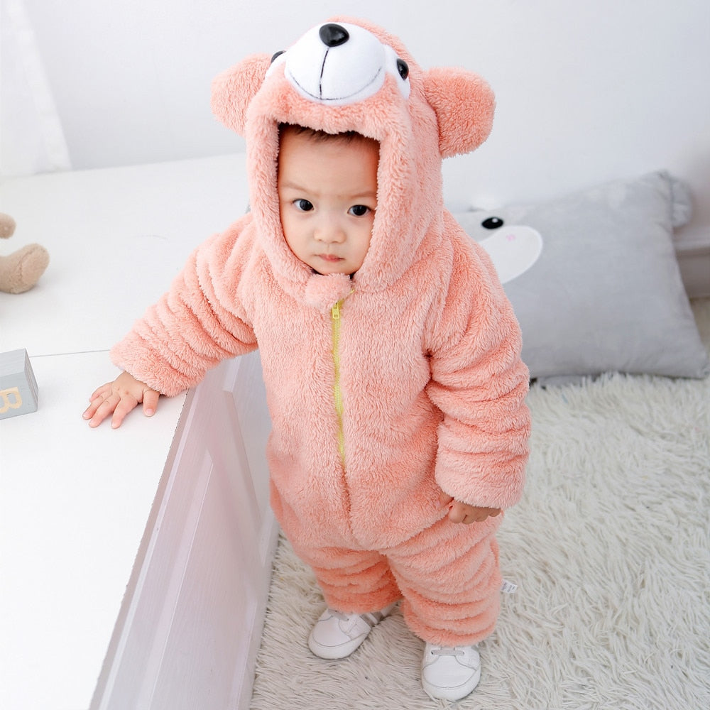 Baby Rompers Cartoon Winter Newborn Thicken Jumpsuits