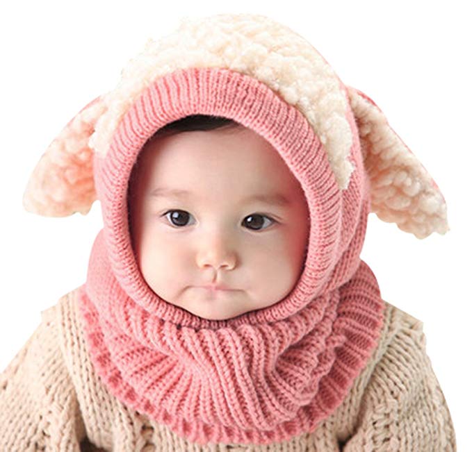 Girls Boys Warm Hat Winter Beanie Scarf  Knitted Cap One Size Adjustable 18 months