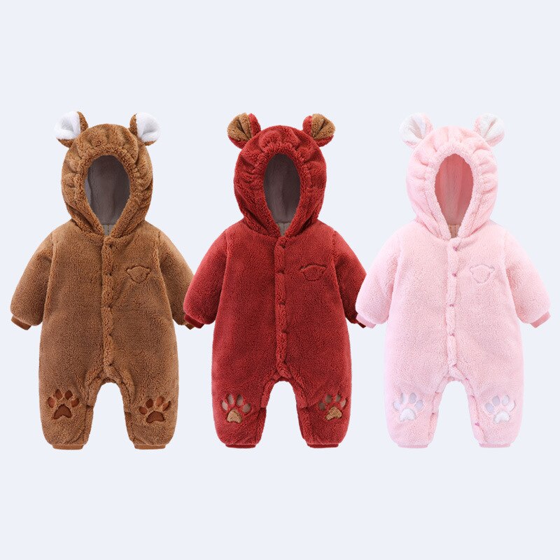 Baby Winter Jumpsuit Newborn Animal Style Thick Warm Romper