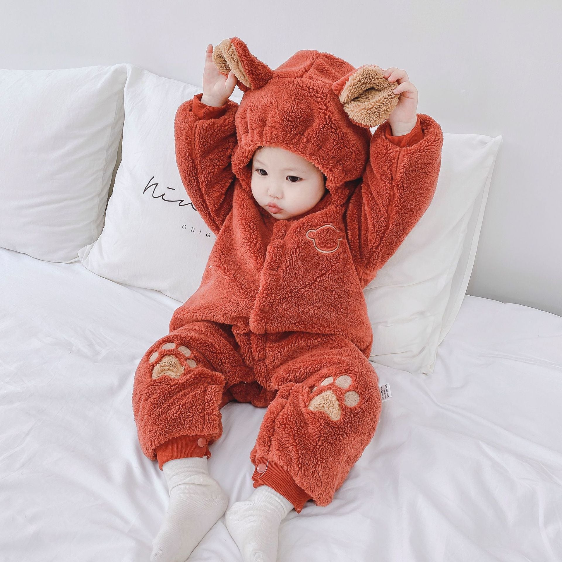 Baby Winter Jumpsuit Newborn Animal Style Thick Warm Romper