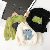Boys Girls Winter Dinosaur Embroidered Sweater