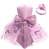 Kid Baby Girl Birthday Party Flower Big Bow Gauze Princess Dresses