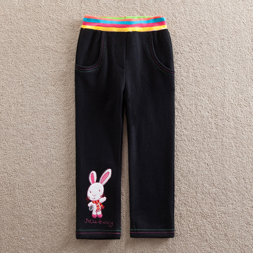 Baby Girl Pants Straight Tube Color Line with Pocket Pants 2-7 Years