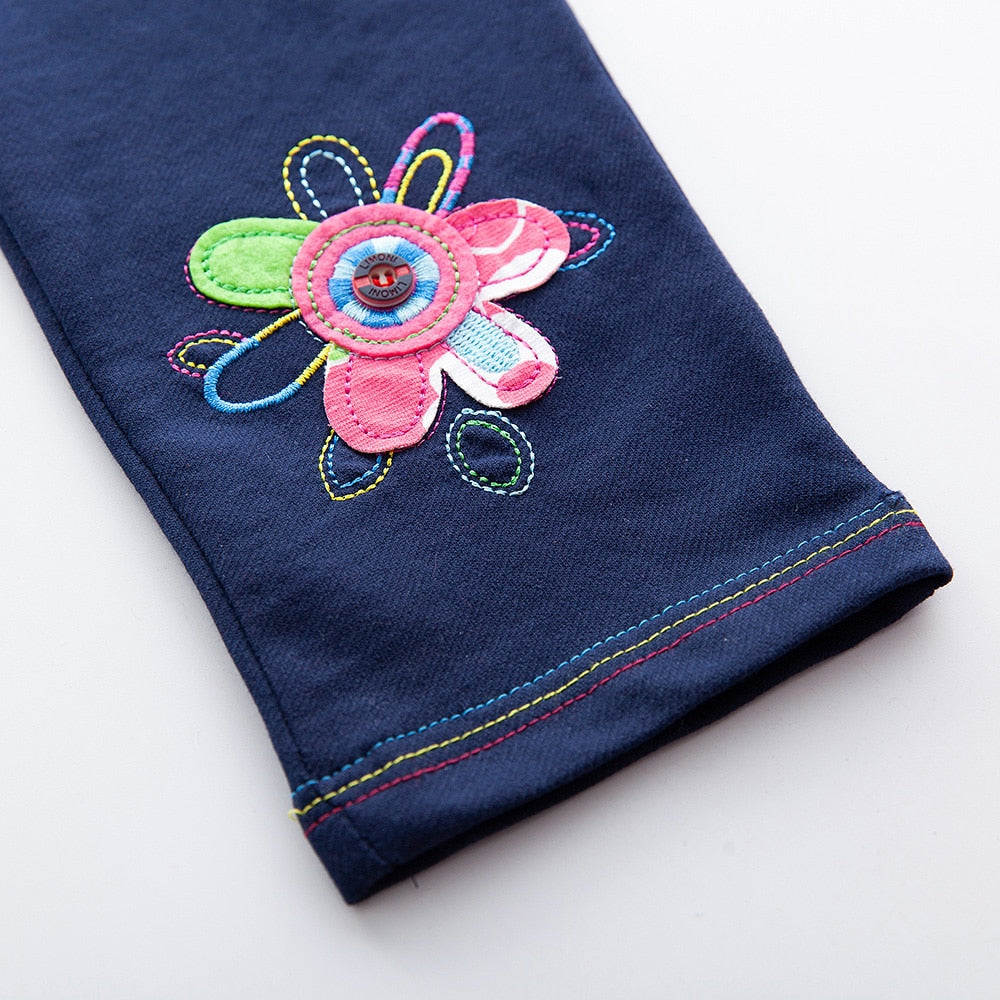Baby Girl Pants Straight Tube Color Line with Pocket Pants 2-7 Years