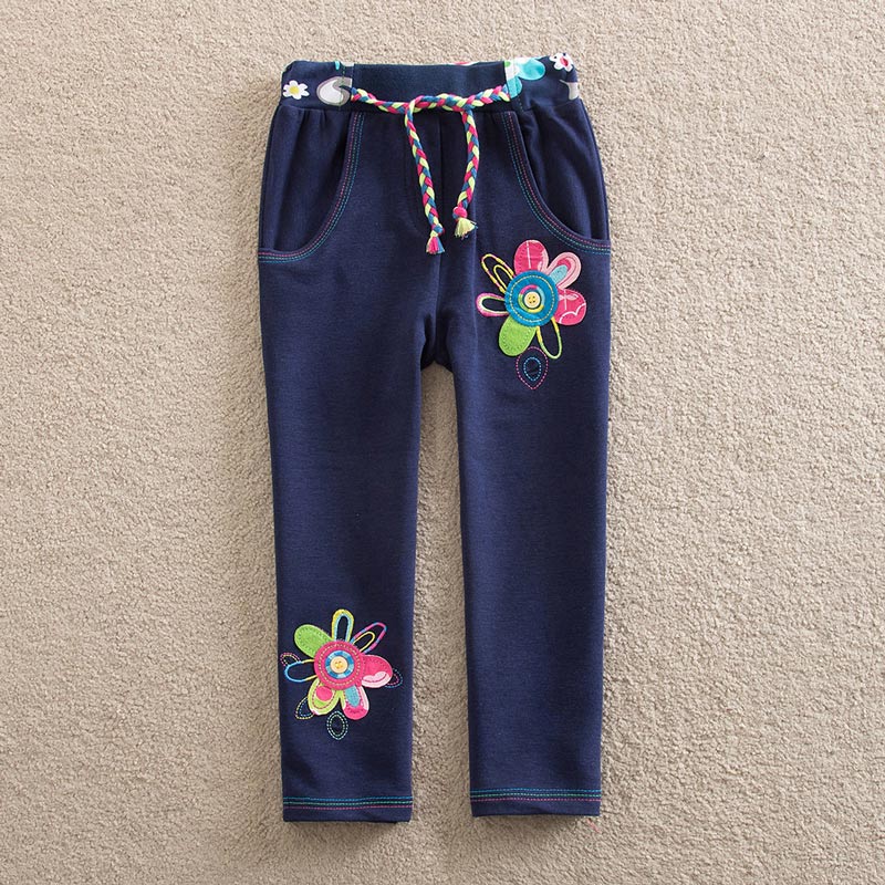 Baby Girl Pants Straight Tube Color Line with Pocket Pants 2-7 Years