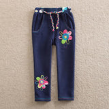 Baby Girl Pants Straight Tube Color Line with Pocket Pants 2-7 Years