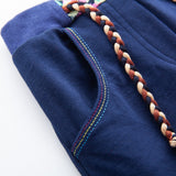 Baby Girl Pants Straight Tube Color Line with Pocket Pants 2-7 Years