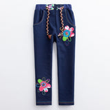 Baby Girl Pants Straight Tube Color Line with Pocket Pants 2-7 Years