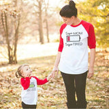 Battery Printed Dad Mom Daughter Son T-Shirts Family Matching Christmas Tops