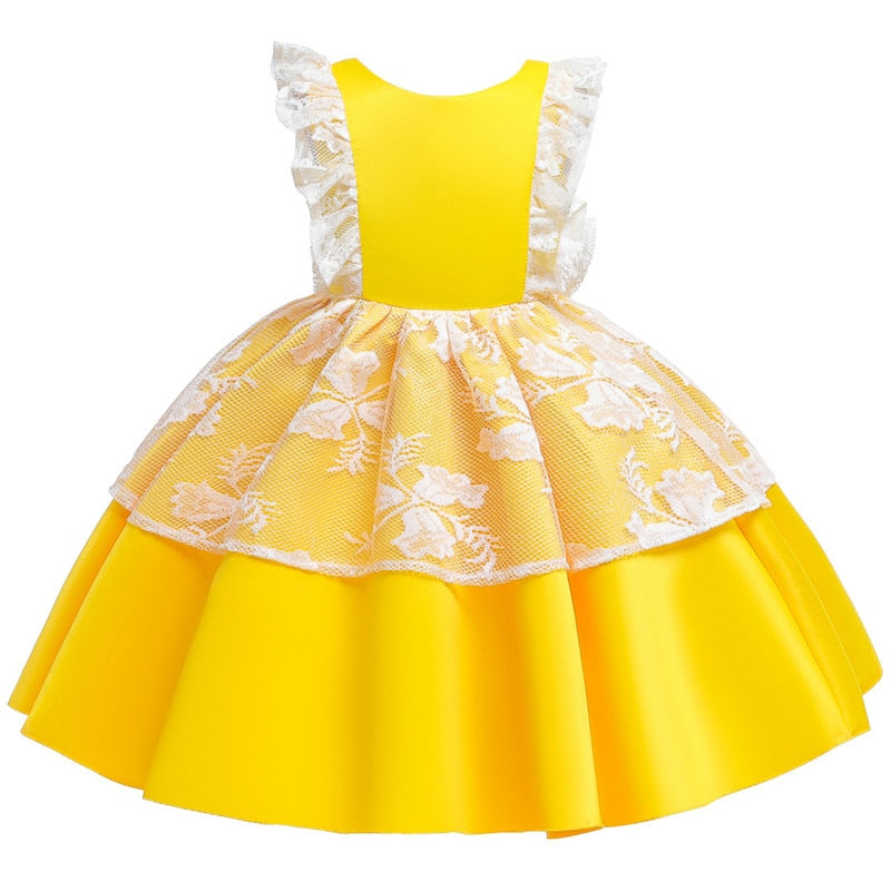 Baby Girl Flower Backless Baptism  Birthday Party Wedding Dresses 0-5T - honeylives