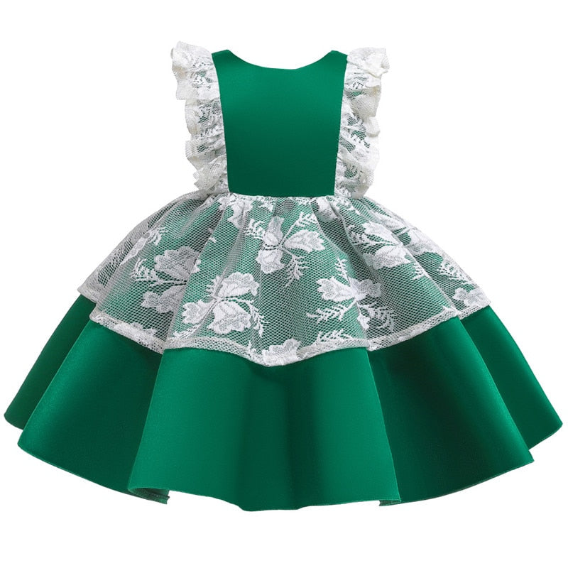 Baby Girl Flower Backless Baptism  Birthday Party Wedding Dresses 0-5T - honeylives