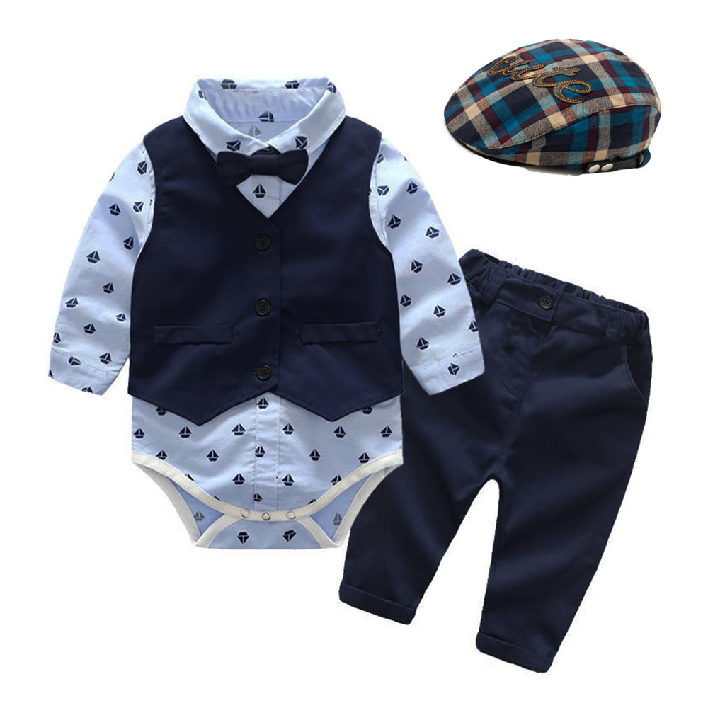 Baby Boys Printed Suit Newborn Sets 3 Pcs