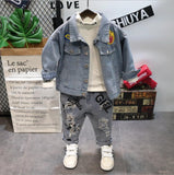 Fashion Kids Baby Boys Sets Denim 3 Pcs for  2-7years