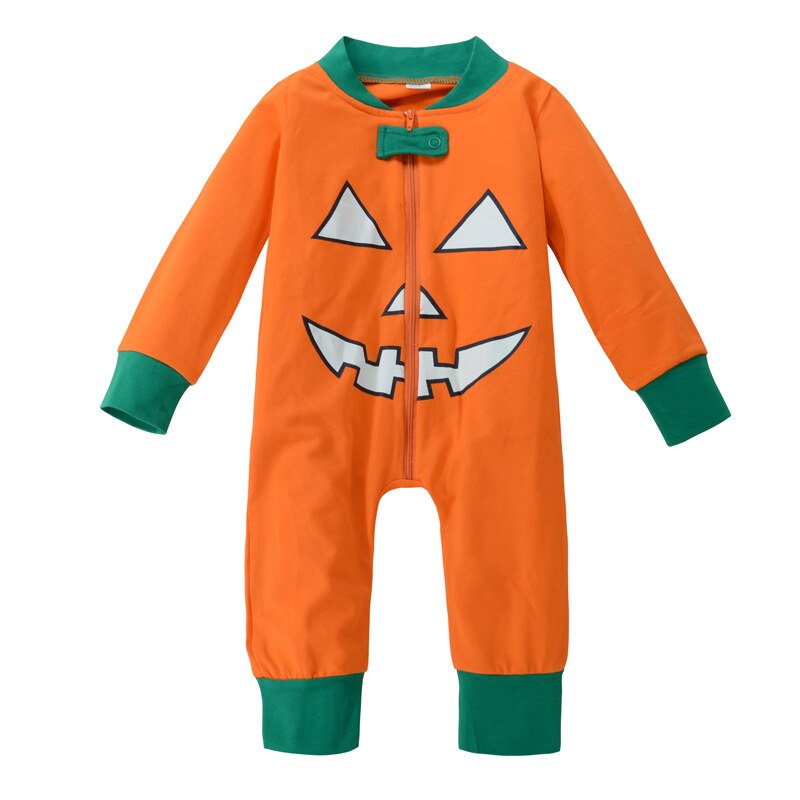 Family Matching Boy Brothers and Sisters Sets Halloween Pumpkin Pajamas 0-7Years