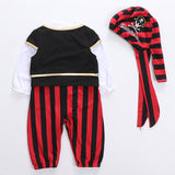 Baby Boy Captain Pirate Costume With Hats Christmas Suit 3 Pcs