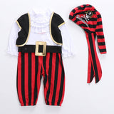 Baby Boy Captain Pirate Costume With Hats Christmas Suit 3 Pcs