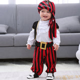 Baby Boy Captain Pirate Costume With Hats Christmas Suit 3 Pcs