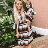 Family Matching Mother Daughter Autumn Ruffle Sleeve Loose Dress