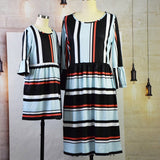 Family Matching Mother Daughter Autumn Ruffle Sleeve Loose Dress