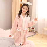 Child Bathrobe Kids Flannel Bathing Robe Sleepwear Fleece Pajamas