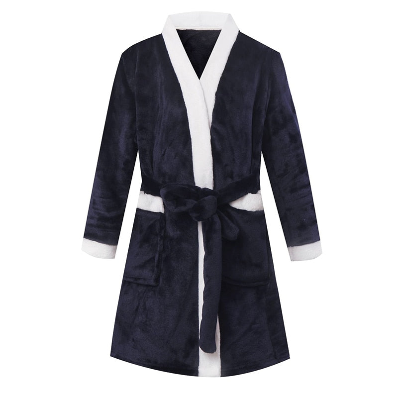 Child Bathrobe Kids Flannel Bathing Robe Sleepwear Fleece Pajamas