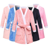 Child Bathrobe Kids Flannel Bathing Robe Sleepwear Fleece Pajamas
