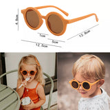 Kid Baby Cute Leopard Cartoon Bear Shape Round Sunglasses