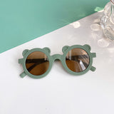Kid Baby Cute Leopard Cartoon Bear Shape Round Sunglasses