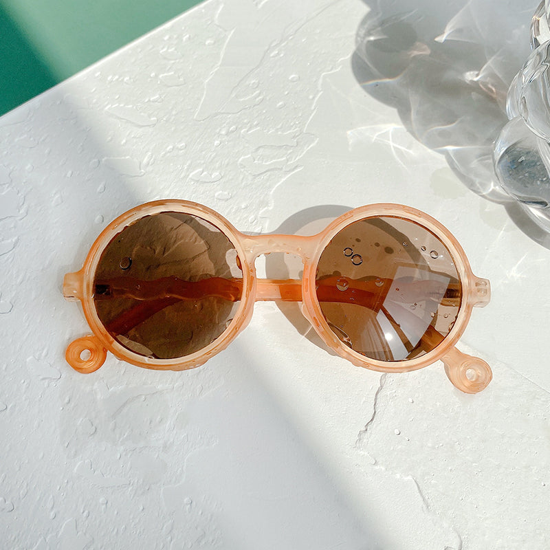 Kid Baby Cute Leopard Cartoon Bear Shape Round Sunglasses