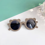 Kid Baby Cute Leopard Cartoon Bear Shape Round Sunglasses