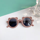 Kid Baby Cute Leopard Cartoon Bear Shape Round Sunglasses