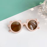 Kid Baby Cute Leopard Cartoon Bear Shape Round Sunglasses