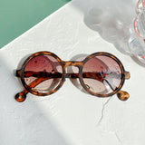Kid Baby Cute Leopard Cartoon Bear Shape Round Sunglasses