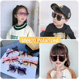 Kid Baby Cute Cartoon Bear Flower Round UV400 Sunglasses
