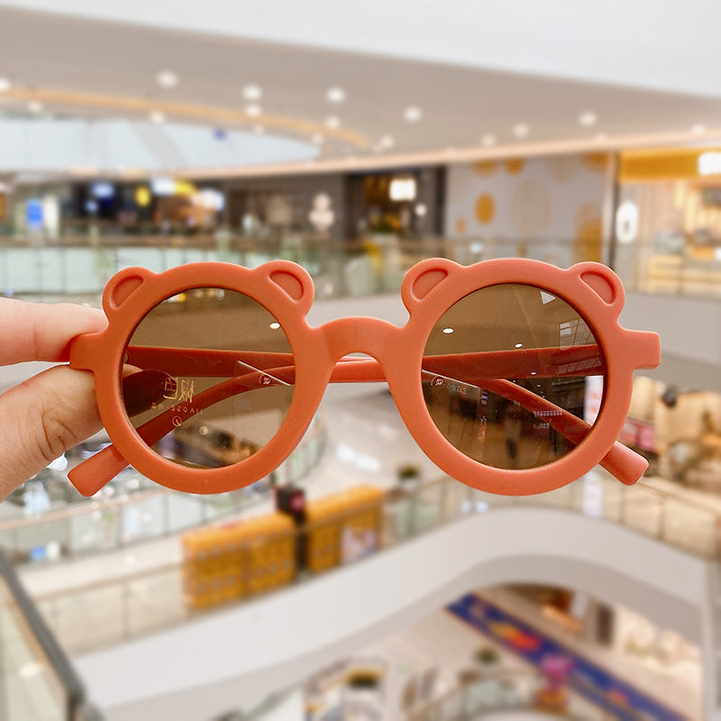 Kid Baby Cute Cartoon Bear Flower Round UV400 Sunglasses