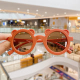Kid Baby Cute Cartoon Bear Flower Round UV400 Sunglasses