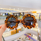 Kid Baby Cute Cartoon Bear Flower Round UV400 Sunglasses